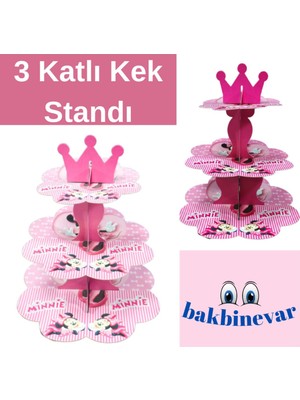 Bakbinevar Minnie Mouse Temalı Kek Standı