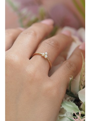 Naze Kuyumculuk 14 Ayar Altın Incili Yüzük