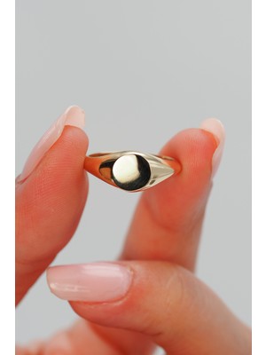 Naze Kuyumculuk 14 Ayar Altın Yuvarlak Parlak Yüzey Yüzük