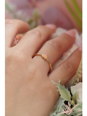 Naze Kuyumculuk 14 Ayar Altın Kalpli Yüzük