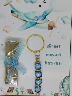 Özel Tasarım Uçak Görsel Hazır Paketlenmiş Hediyelik Dağıtmalık Sünnet Kınası ve Anahtarlık