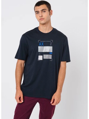 Armani Exchange Bisiklet Yaka Baskılı Lacivert Erkek T-Shirt 6dztjs ZJA5Z 1510