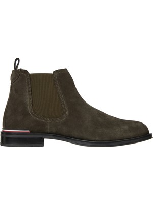 Tommy Hilfiger Süet Haki Erkek Bot Core Rwb Hılfıger Suede Chelsea