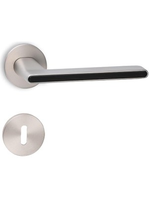 Soho Boss Serisi Kapı Kolu Seti Yuvarlak Rozetli Saten-Siyah Oda Tipi