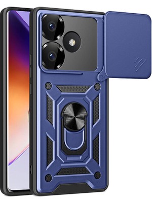 Heptek İletişim Xiaomi  Poco F6 Kılıf Sürgülü Tank Zırh Yüzüklü Mıknatıslı Standlı Kapak (S-Vega)