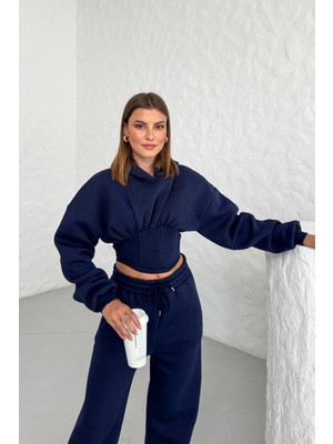 Neşeli Butik Kadın Lacivert Kışlık Bella Eşofman Takımı NBG024