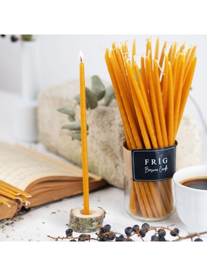 Frig Lavanta Tasarım Hediyelik Balmumu İnce Ritüel Mum 50 Adet - Dilek Tören Slim Mum 20 cm.