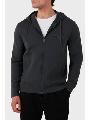 Emporio Armani Pamuklu Logolu Regular Fit Kapüşonlu Sweat Erkek Sweat 8N1ML6 1jhsz 0842