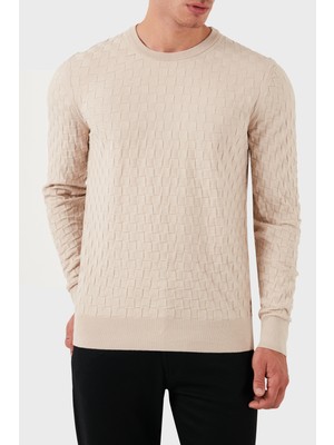 Calvin Klein Pamuklu Yünlü Slim Fit Bisiklet Yaka Kazak K10K113747ACE