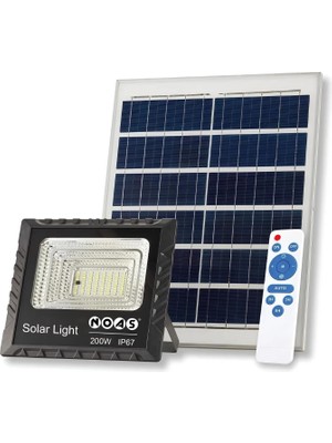 Noas 200W Beyaz Işık 6500K Kumandalı Solar LED Projektör YL71-0201-S