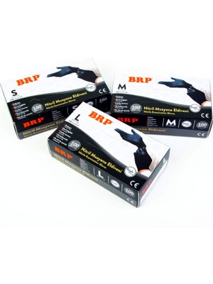 Brp Nitril Siyah Eldiven S Beden 100'LÜ