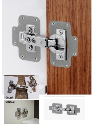 Tafce Menteşe Tamir Onarım Seti 2 Adet Paslanmaz Dolap Tamir Onarım Kiti Kapak Menteşe Tamir Onarım Seti