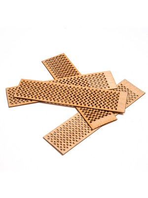 Rufus Concept Delikli Model ( Üçgen ) Ahşap Mum Fitili ve Yapışkanlı Fitil Sehpası 75 Adet ( 25mm x 100mm x 0,5mm )