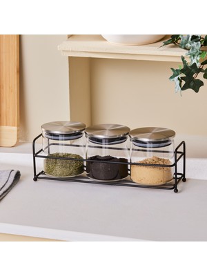 Karaca Ramona Standlı Silikonlu Kapak 3'lü Cam Baharat Takımı