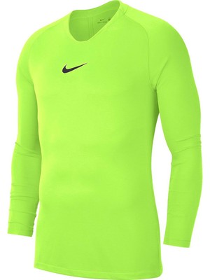 Nike Park Erkek Yeşil V Yaka Uzun Kollu Tişört Düz Desen ile Spor ve Günlük Kullanıma Uygun