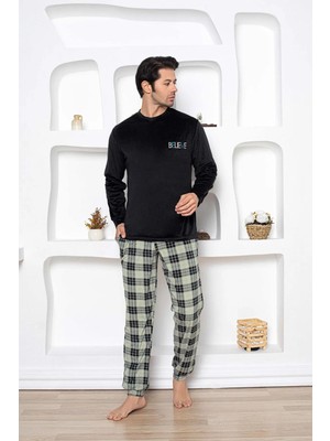 Aydoğan Erkek Kadife Kışlık Bisiklet Yaka Uzun Kol Pijama Takımı 13020 - 1 Adet