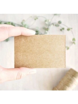 Hsn 50 Adet Kraft Baskısız Boş Kart Kartvizit Not Kartı Hediye Notu Boş Kraft Kağıt