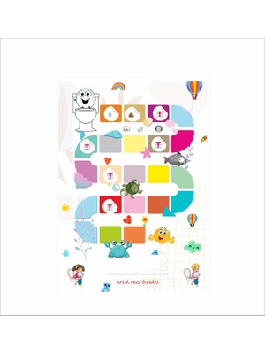 Hsn Eğlenceli ve Eğitici Tuvalet Eğitimi Sticker Panosu 29X42CM Pcv Kaplı + 48 Adet Sticker