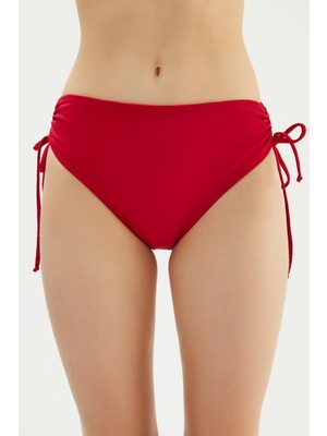 Eros 2513 Kırmızı Yanı Büzgülü Ipli Bikini Altı
