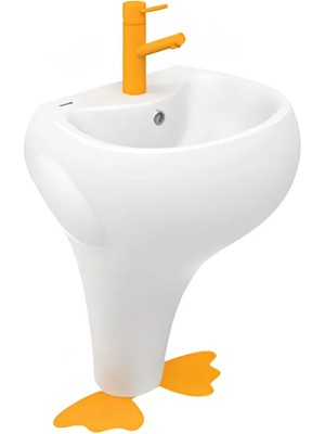 Creavit DC052 Ducky Monoblok Delikli Çocuk Lavabo 40X52 cm