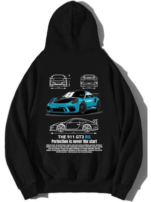 BRZ Collection Unisex Oversize Porsche The 911 Gt3 Rs Blue Hoodie