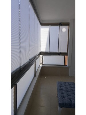 Yazar Home Katlanabilircam Balkon Perdesi Beyaz(Vidalı Veya Kancalı Montaj)