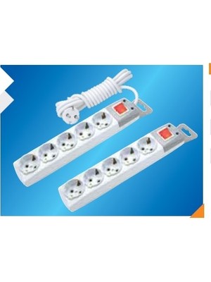 Home 5'li Topraklı Grup Priz -Anahtarlı