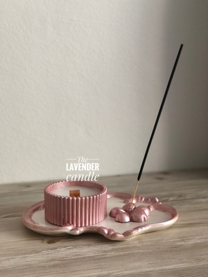 The Lavender Candle Metalik Pembe Mumlu Set