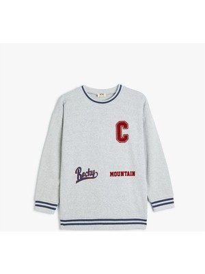 Koton 5WKB10206TK 031 Grı Erkek Cocuk Pamuk Jersey Sweatshırt