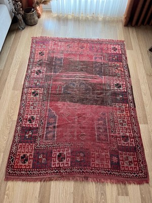 133X181 cm El Dokuma Ender Desenli Antialerjik Yün Antik Dekoratif Kilim