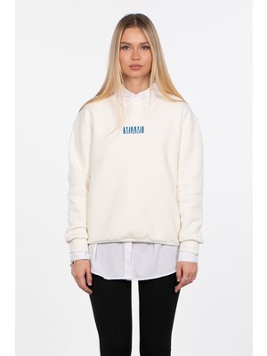 Miami Baskılı Sweatshirt - Ekru