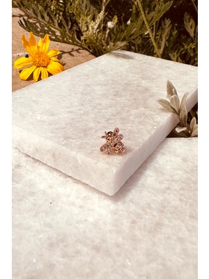 Mooni Accessories Bee Arı Model Zirkon Taşlı Rose Gold Çelik Piercing Tragus Helix Stainless Steel