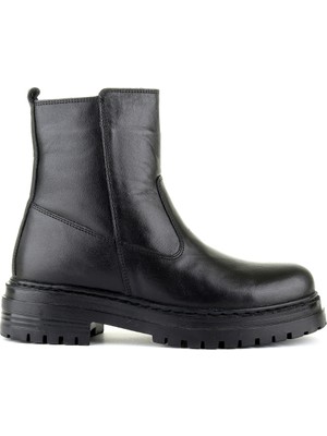 M.P. 4588 Fermuarlı  Deri Kadın Bot