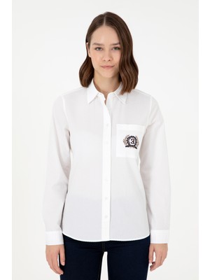 U.S. Polo Assn. Kadın Beyaz Gömlek Desenli 50291087-VR013