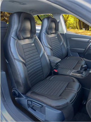 Konforum Oto Koltuk Kılıfı Pum Serisi Ön Ve Arka Set Siyah