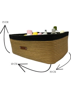 Cascarilla Dikdörtgen Jüt Sepet 30X40 cm , 15 cm Yükseklik