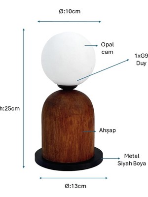 PulchinoSiyah Boyalı Modern Masa Lambası PLC-1230-M2-BSY