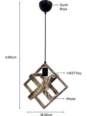 Pulchino Siyah Boyalı Modern Avize Plc-1236-Av-Bsy