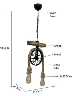 Pulchino Siyah Boyalı Modern Avize Plc-1231-Av-Bsy