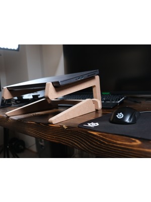 Mivora Keçeli Ahşap Laptop Yükseltici Laptop Standı Tüm Modellerle Uyumlu Taşınabilir Notebook Standı