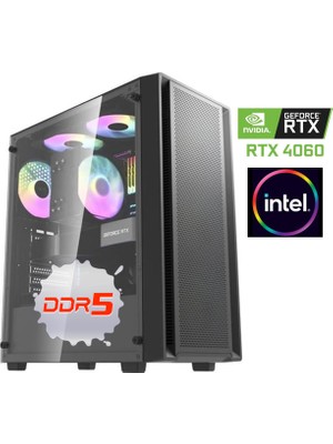 Pcbox Ddr5 Rtx 4060 Intel I5 13400F 16GB Ddr5 Ram 500 GB 3500MB/S M.2 Nvme SSD Oyuncu Masaüstü Bilgisayar Pcbox V1.0