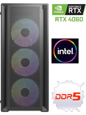 Pcbox Ddr5 Rtx 4060 Intel I5 13400F 16GB Ddr5 Ram 500 GB 3500MB/S M.2 Nvme SSD Oyuncu Masaüstü Bilgisayar Pcbox V1.0