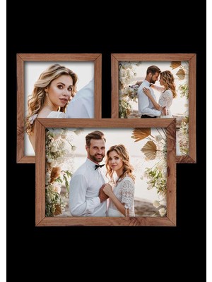 3 Adet 10X15 Çerçeve - Mdf A6 Çerçeve - Çoklu Fotoğraf Çerçevesi