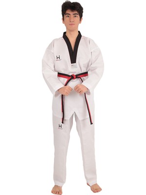 Hann-Do Taekwondo / Tekvando Elbisesi Siyah Yaka Fitilli Dobok