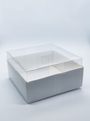 9X9X4 Asetat Kapaklı Kraft Kutu 100 Adet