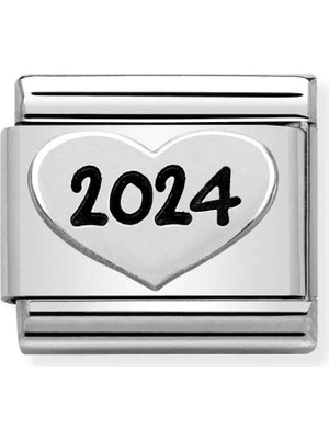 Nomination Composable Classic Oxıdızed Semboller In St.çelik ve 925 Sterling Gümüş Kalp 2024