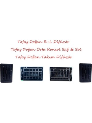 Tofaş Doğan Slx Kartal M131 R-L Difüzör Orta Konsol Sağ Ve Sol Difüzör Şahin Difizör Takım