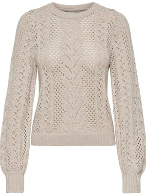 Only Onlmary Lıfe Ls Glıtter O-Neck Knt Krem 15328505