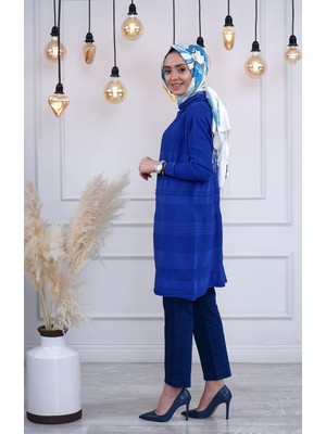 Misswhence Triko Tunik MISS222 Saks Mavi