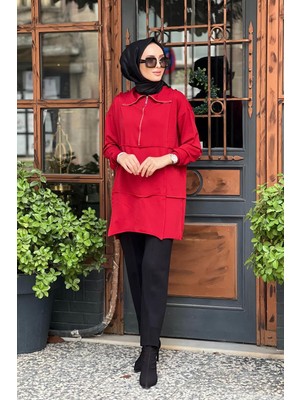 Misswhence Triko Tunik 36016 Kırmızı